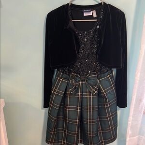 The Children's Place Black and Green Formal Dress